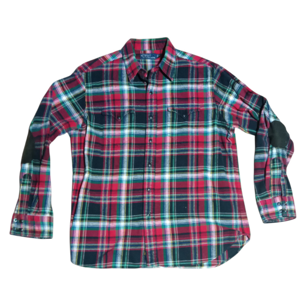 Vintage Polo Ralph‎ Lauren Plaid Cotton Flannel Snap size L